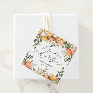 Main Squeeze Orange Bridal Shower Favor Tags