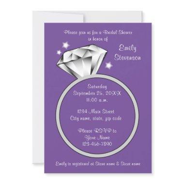 MAKE THIS IN ANY COLOR Diamond ring Bridal Shower Invitations