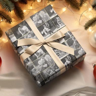 Make Your Color Photo into Black and White Collage Wrapping Paper