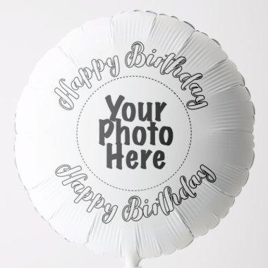 Make Your Own Photo Birthday Party Balloon WHITE