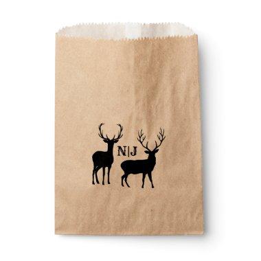 Male Female Rustic Deer Wedding Personalized Favor Favor Bag