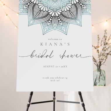 Mandala Lace Bridal Shower Welcome Lt. Blue ID968 Foam Board