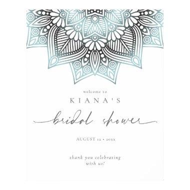 Mandala Lace Bridal Shower Welcome Lt. Blue ID968 Poster