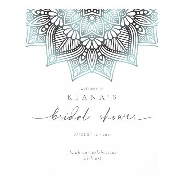 Mandala Lace  Welcome Lt. Blue ID968 Poster