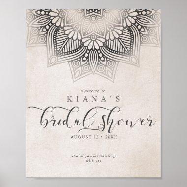 Mandala Lace Wedding Bridal Shower Neutrals ID478 Poster