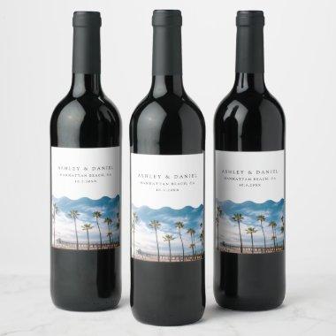 Manhattan Beach Wedding Wine Label