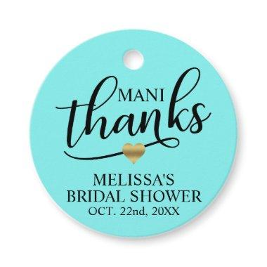 MANI Thanks Bridal Shower Blue Nail Polish Favor Tags
