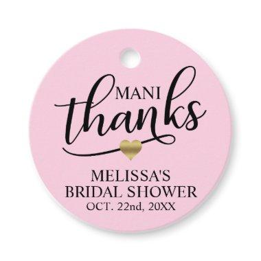 Mani Thanks Bridal Shower Pink Nail Polish Favor Tags