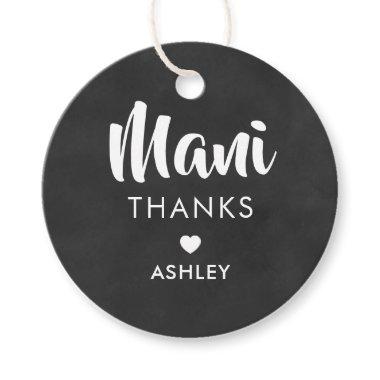 Mani Thanks Tag, Manicure Kit Gift Tag, Chalkboard Favor Tags