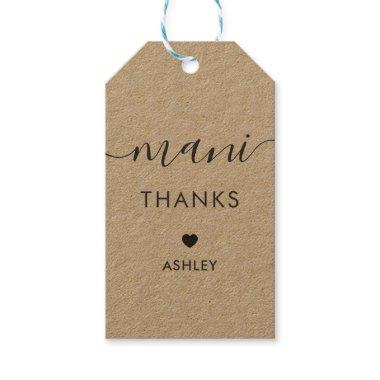 Mani Thanks Tags, Manicure Kit Gift Tag, Kraft Gift Tags