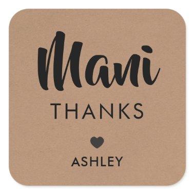 Mani Thanks Tags, Manicure Kit Gift Tag, Label, Square Sticker