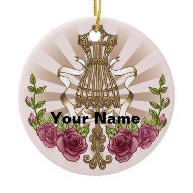 Mannequin Roses custom name Ceramic Ornament