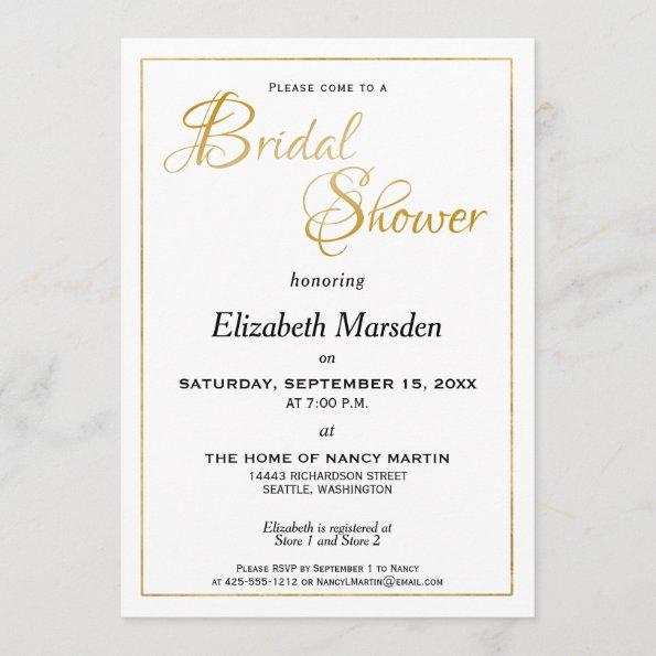 Many Waters Scripture Elegant Gold Bridal Shower Invitations