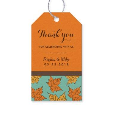 Maple Leaf Pattern Autumn Wedding Favor Gift Tags