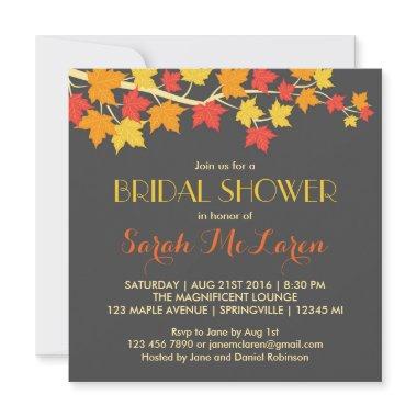 Maple Leaves Autumn Bridal Shower Invitations