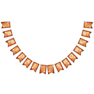 Maple leaves orange fall wedding  bunting flags