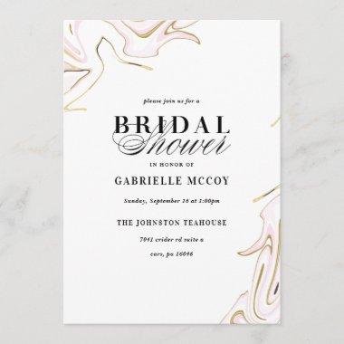 Marble Agate Bridal Shower | Pink and Gold Invitations