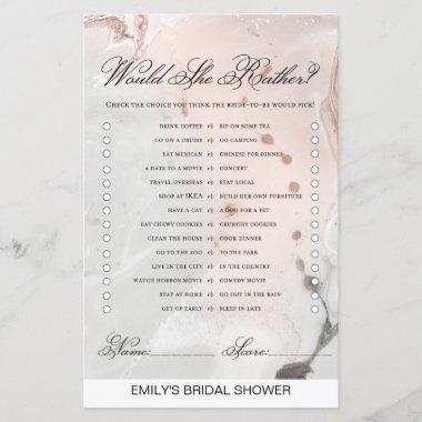 Marble Bridal Shower Game PRINTED