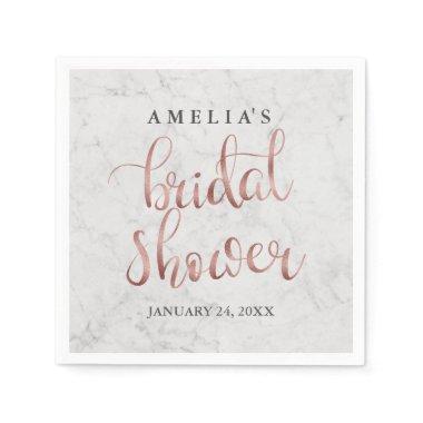 Marble Faux Rose Gold  Napkin
