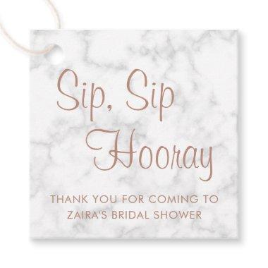 Marble Rose Gold Sip Sip Hooray  Favor Tags