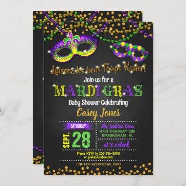 Mardi Gras Baby Shower Invitations