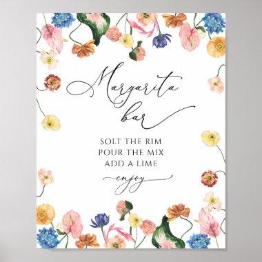 Margarita bar floral bridal shower poster