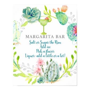 Margarita Bar Sign Bridal Shower Desert Cactus