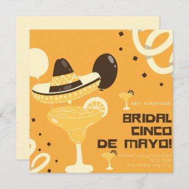 Margarita Cinco De Mayo Bridal Shower Party Invitations