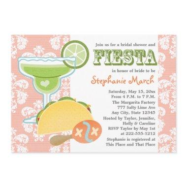 Margarita Fiesta Bridal Shower Invitations Pink