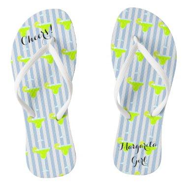 Margaritas And Limes Fiesta Party Flip Flops