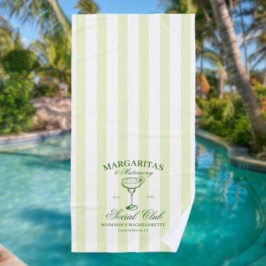 Margaritas and Matrimony Bachelorette Beach Towel