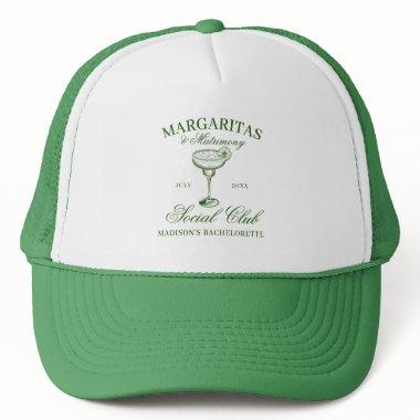 Margaritas and Matrimony Green Trucker Hat