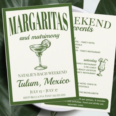 Margaritas And Matrimony Social Cocktail Itinerary Invitations