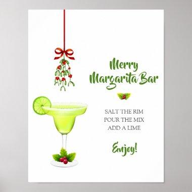 Margaritas and Mistletoe Christmas Welcome Bar Poster