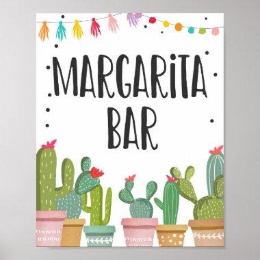 Margaritas Bar Drinks Cactus Fiesta Table Sign