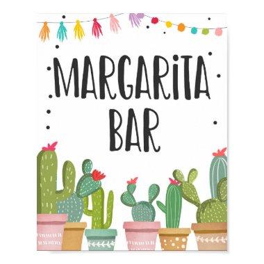 Margaritas Bar Drinks Cactus Fiesta Table Sign