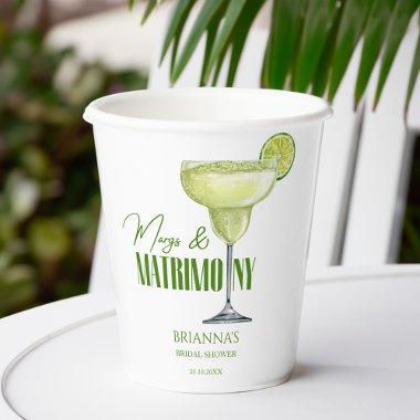 Margs and matrimony  monogrammed paper cups
