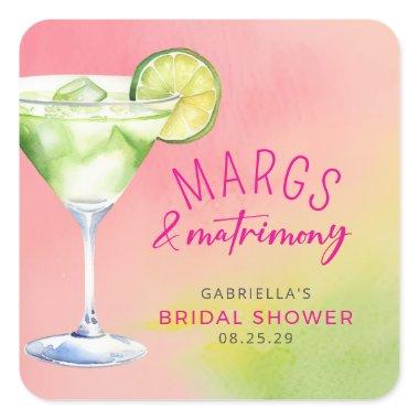 Margs and Matrimony Cocktail  Square Sticker
