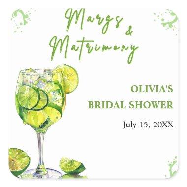 Margs and Matrimony Cocktail  Square Sticker