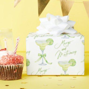 Margs And Matrimony Pattern Bridal Bachelorette Wrapping Paper