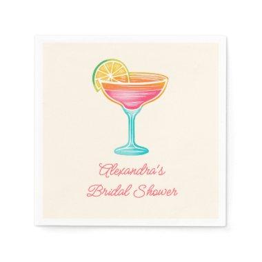 Margs and Matrimony Retro Cocktail Bridal Shower Napkins