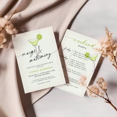 Margs & Matrimony Bachelorette Weekend Itinerary Invitations