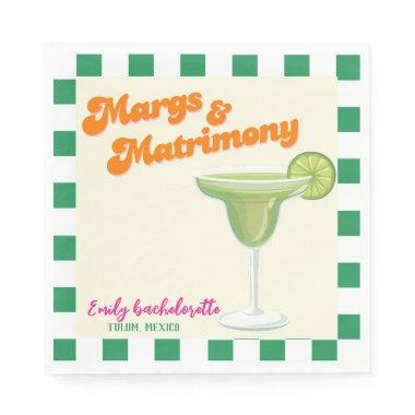 Margs & Matrimony Bachelorette Weekend party Napkins