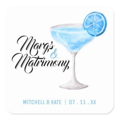Margs & Matrimony Blue Margarita  Square Sticker