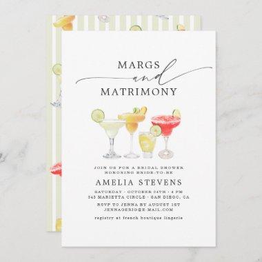 Margs & Matrimony Bridal Shower Bachelorette Invitations