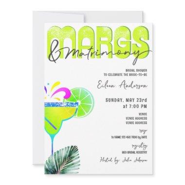 Margs & Matrimony Chic Tequila Bridal Shower Invitations