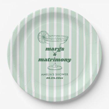 Margs & Matrimony Retro Bachelorette Bridal Shower Paper Plates