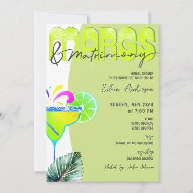 Margs & Matrimony Tequila Lime Bridal Shower Invitations