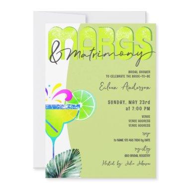 Margs & Matrimony Tequila Lime Bridal Shower Invitations