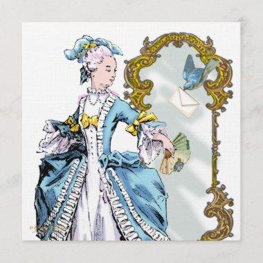 Marie Antoinette Bluebird & Mirror Invitations